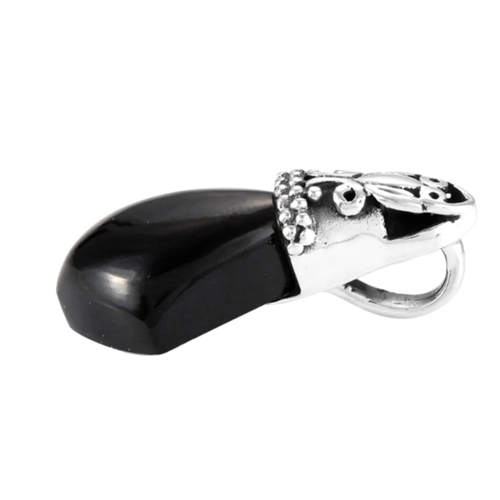 Black Jadeite Jade Pendant Platinum Over Sterling Silver
